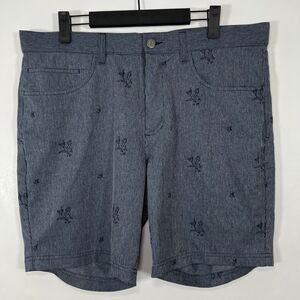 Original Penguin Chino Shorts Mens Size 34 Navy Martini AOP 8” Inseam Golf EUC